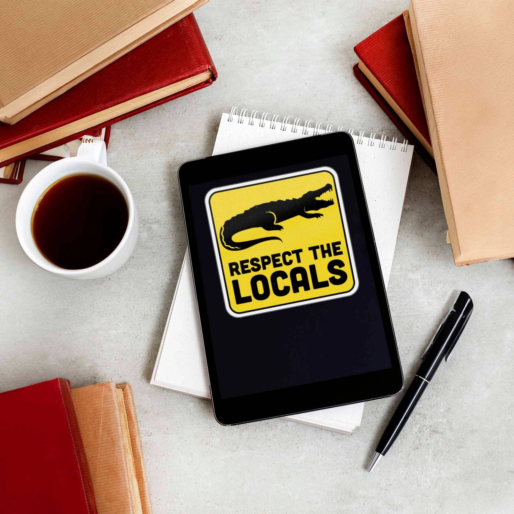"Respect the Locals" Gator Sticker - Funny Alligator Vinyl Sticker Decal - Wander Together Outfitters