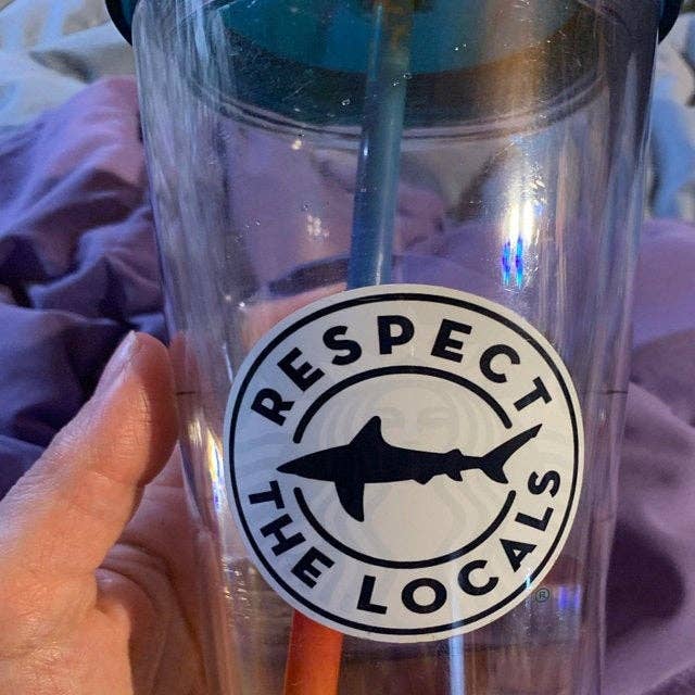 "Respect the Locals" (Shark) Sticker - Wander Together Outfitters