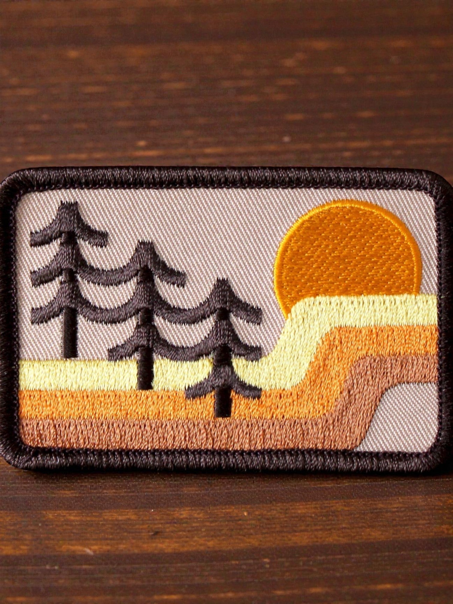 Retro Mountains Embroidered Iron On Patch - Wander Together Outfitters