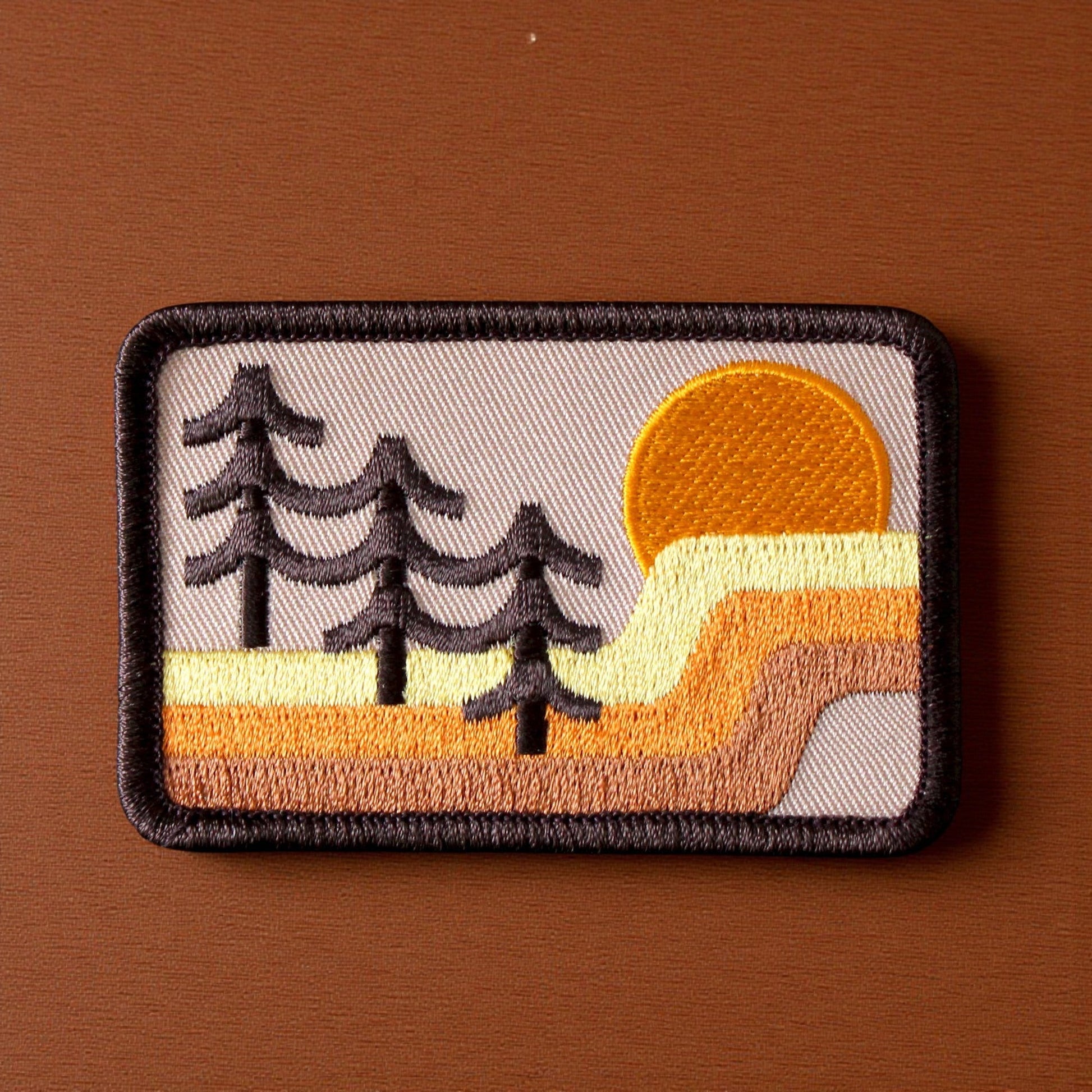 Retro Mountains Embroidered Iron On Patch - Wander Together Outfitters