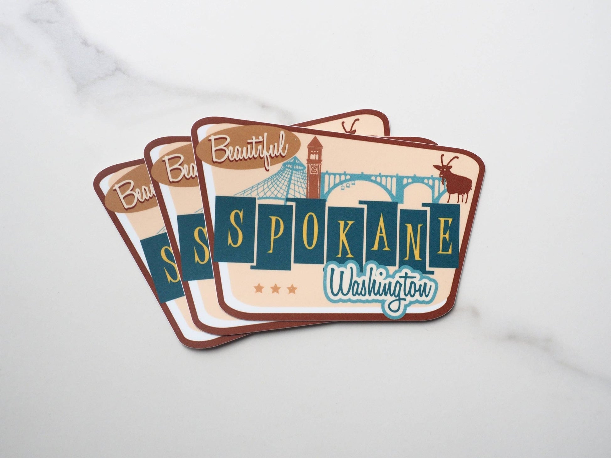 Retro Spokane Sticker, Eastern Washington Decal - Wander Together Outfitters
