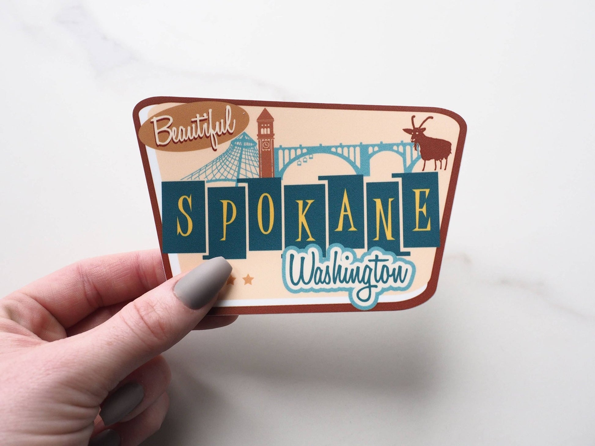 Retro Spokane Sticker, Eastern Washington Decal - Wander Together Outfitters