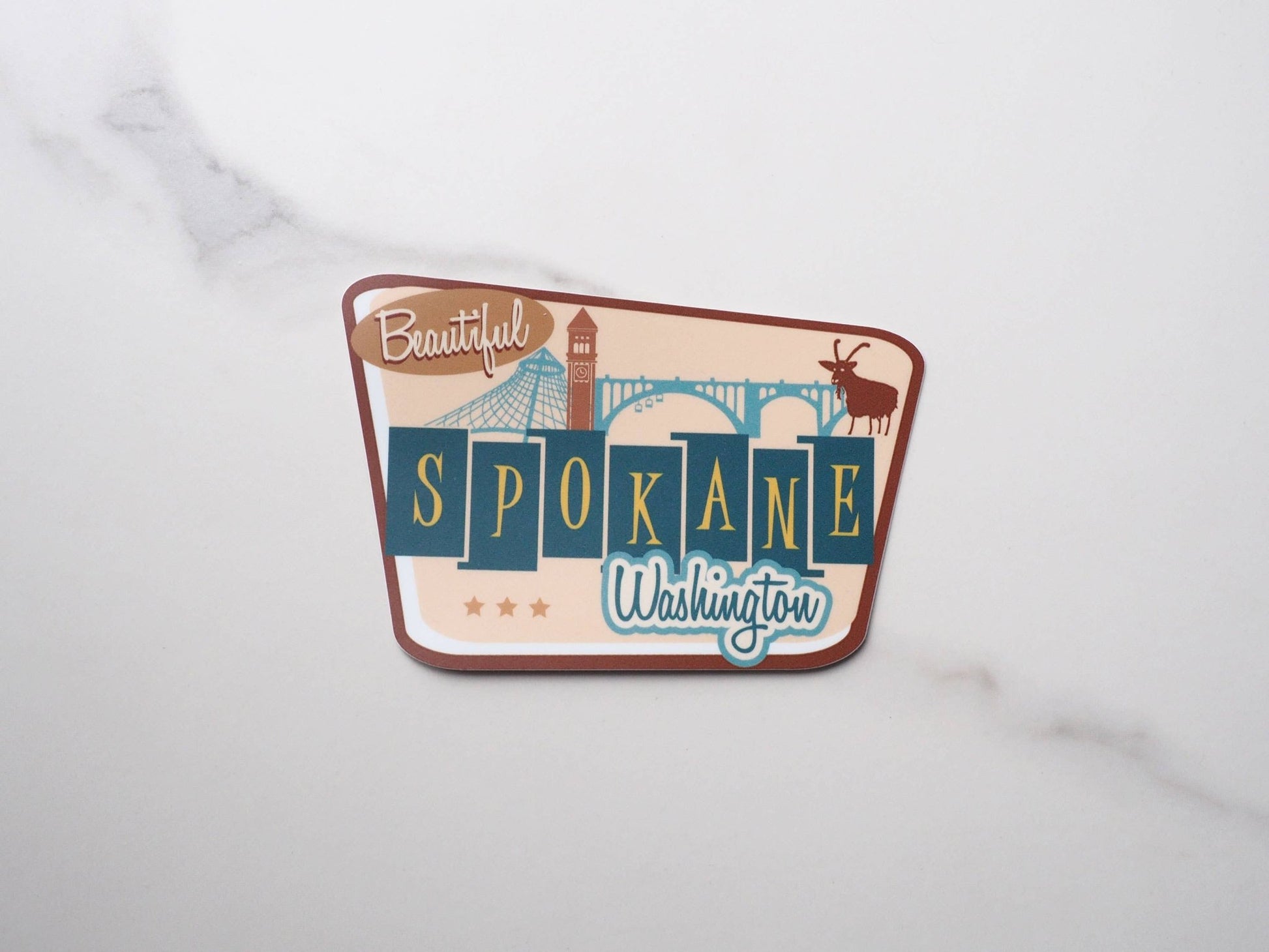 Retro Spokane Sticker, Eastern Washington Decal - Wander Together Outfitters