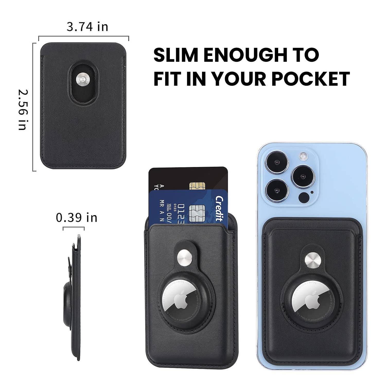 RFID Magnetic Card Wallet Holder With Built - In AirTag Pocket - Wander Together Outfitters