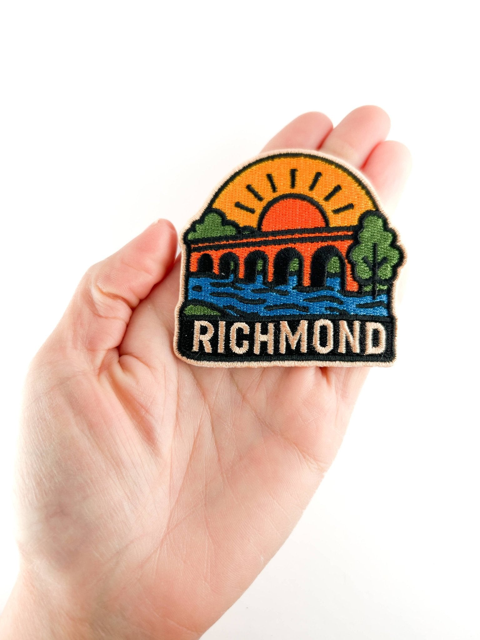 Richmond Virginia Bridge Embroidered Iron On Patch RVA Bridge River - Wander Together Outfitters