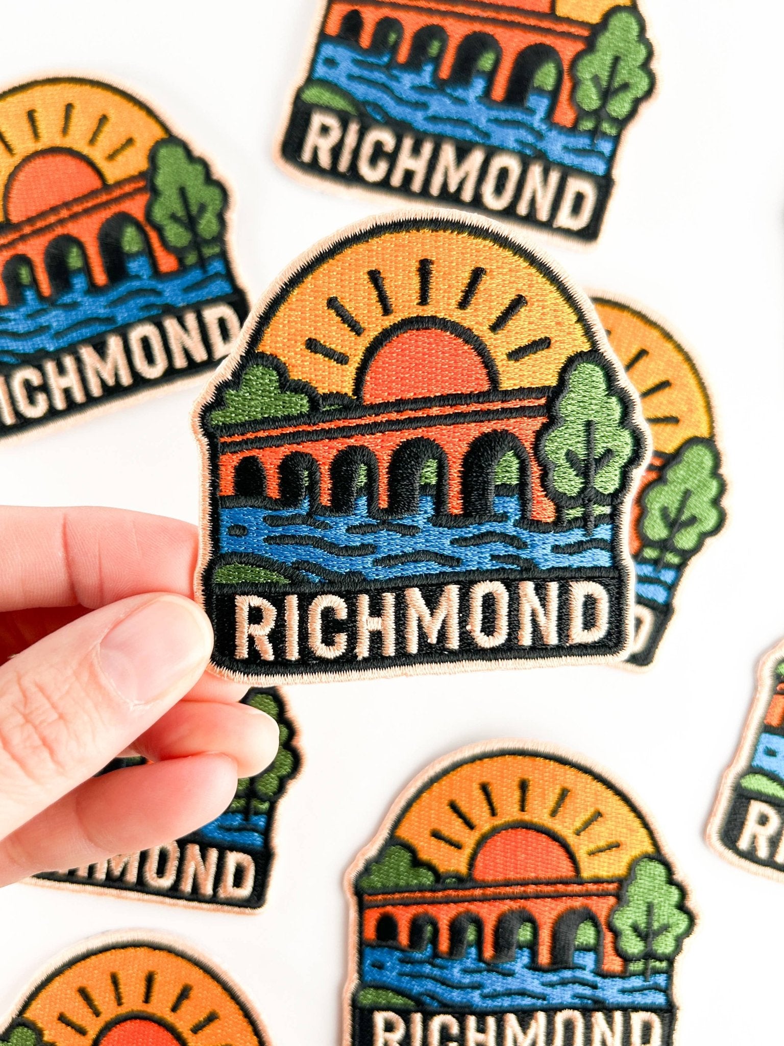 Richmond Virginia Bridge Embroidered Iron On Patch RVA Bridge River - Wander Together Outfitters