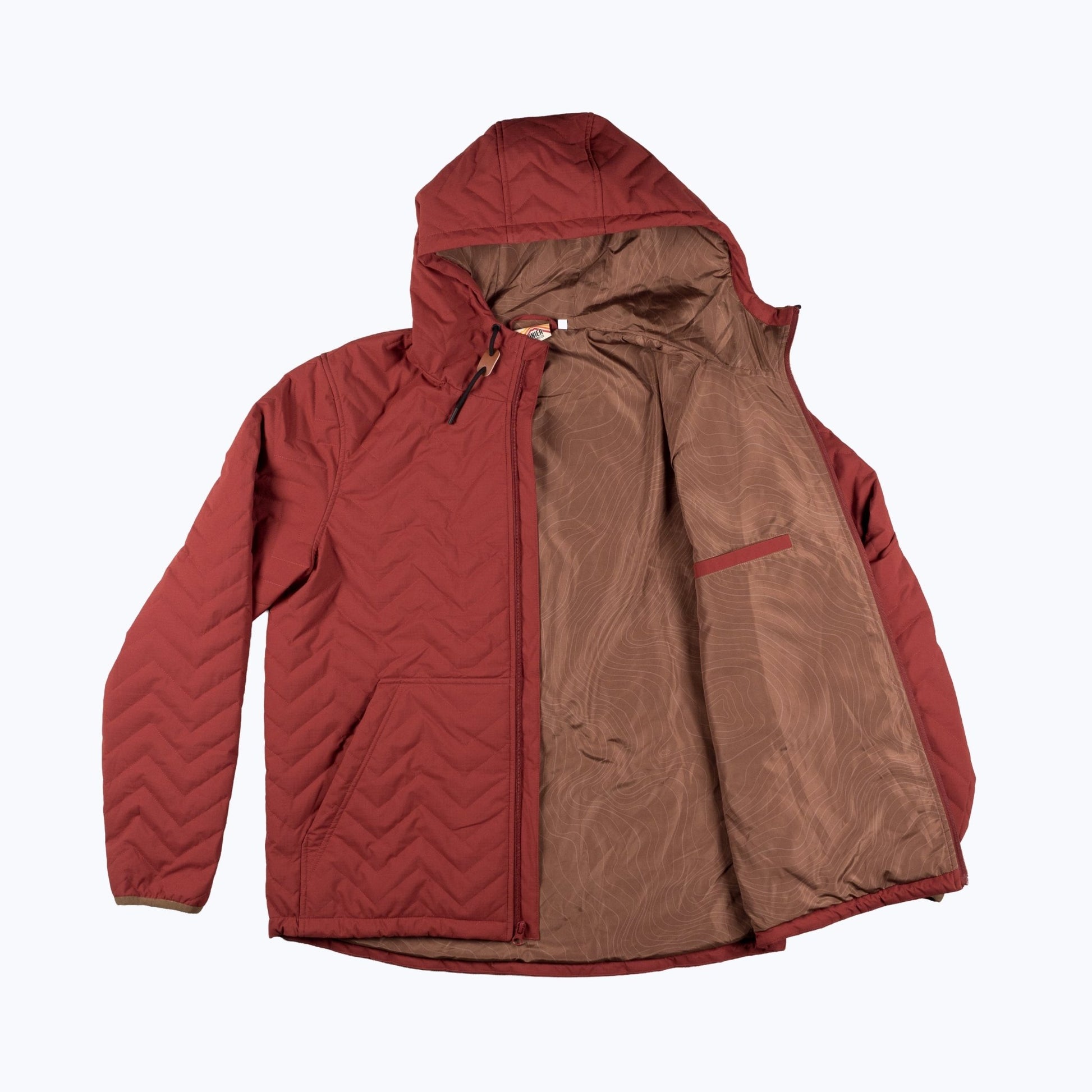 Ridgeline Puffer Quilted Hooded Jacket – Red - Wander Together Outfitters