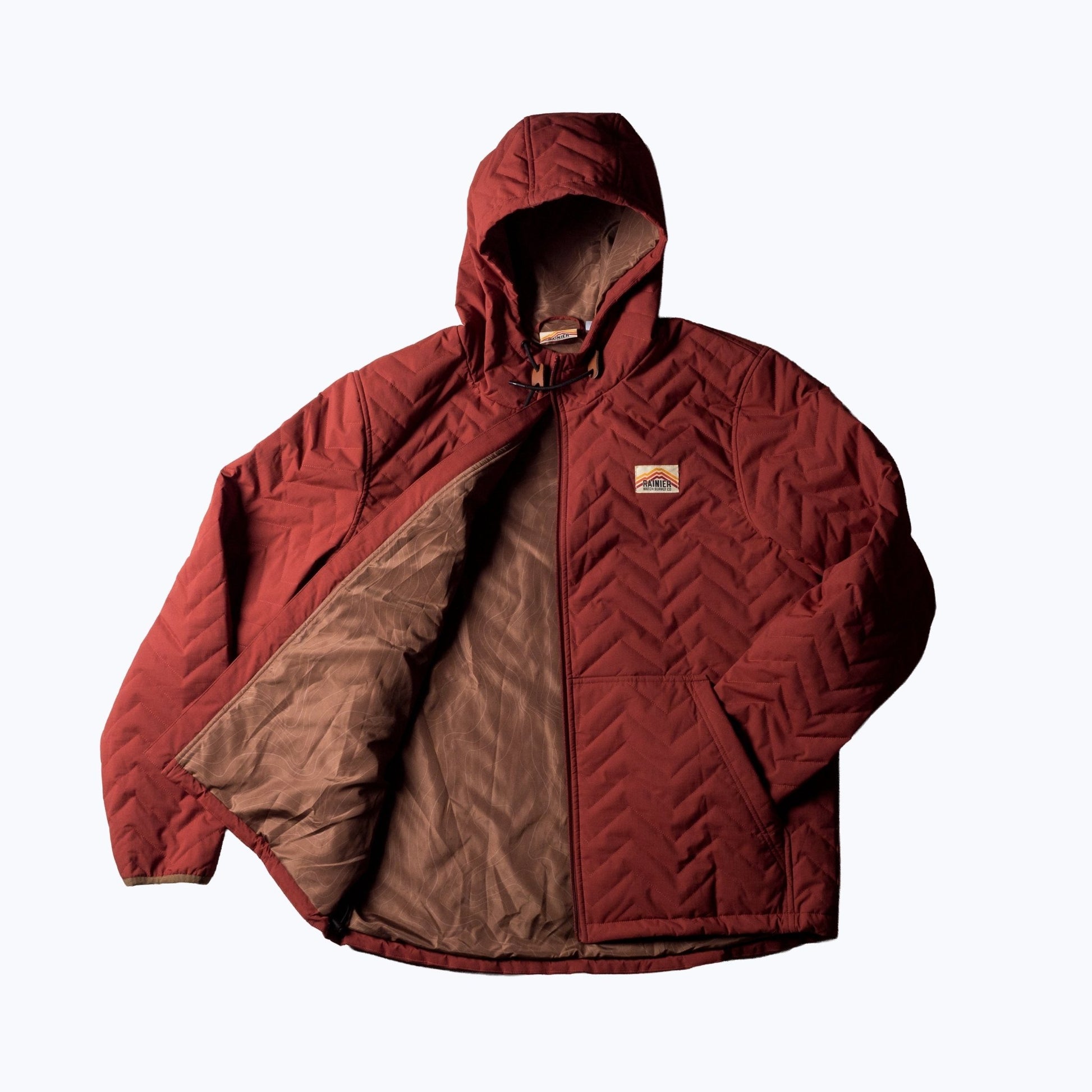 Ridgeline Puffer Quilted Hooded Jacket – Red - Wander Together Outfitters