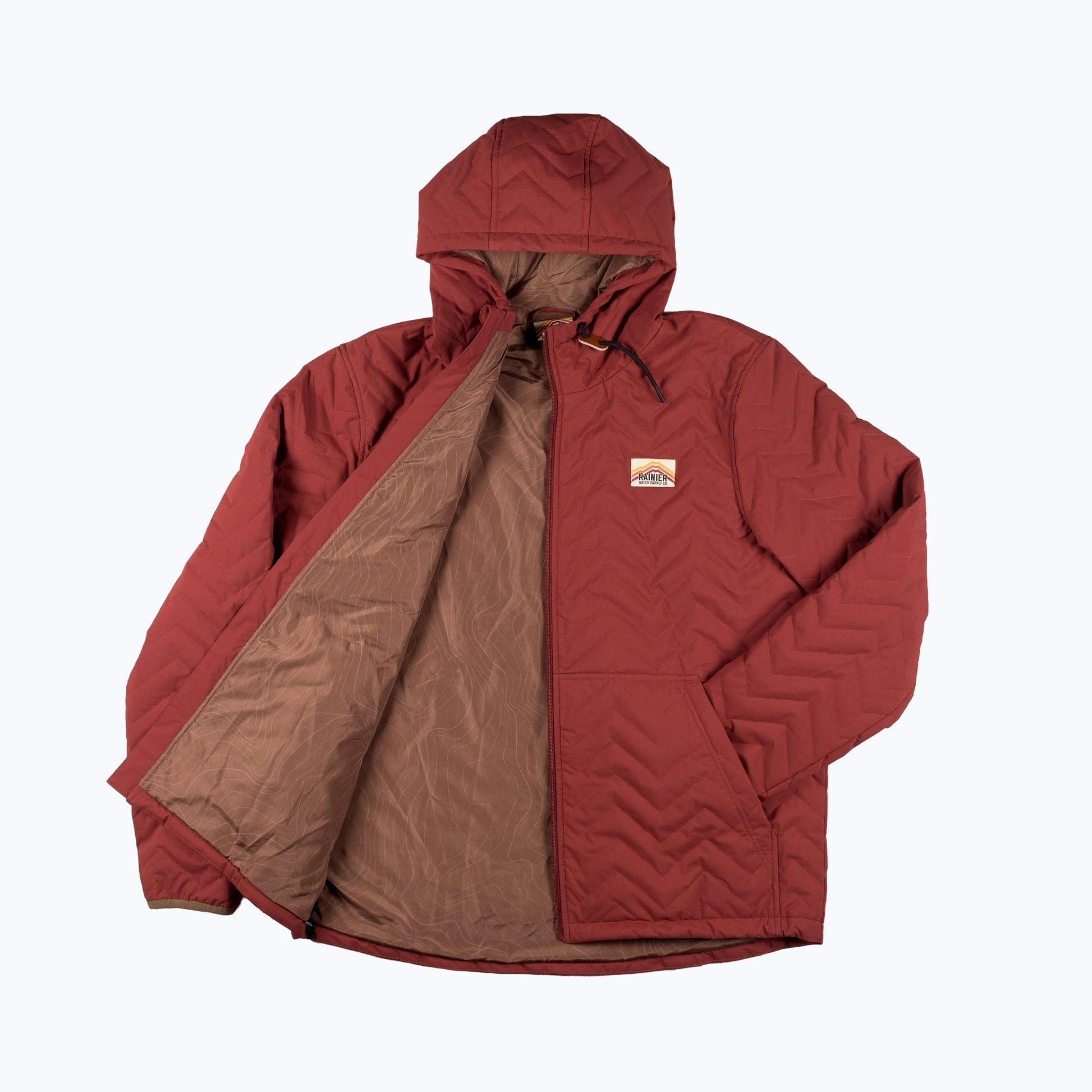 Ridgeline Puffer Quilted Hooded Jacket – Red - Wander Together Outfitters
