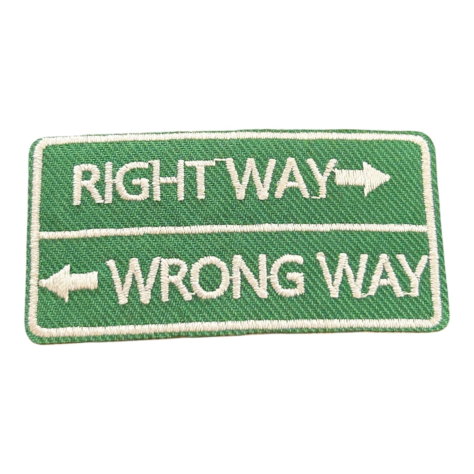 Right Way Wrong Way Iron On Patch - Wander Together Outfitters