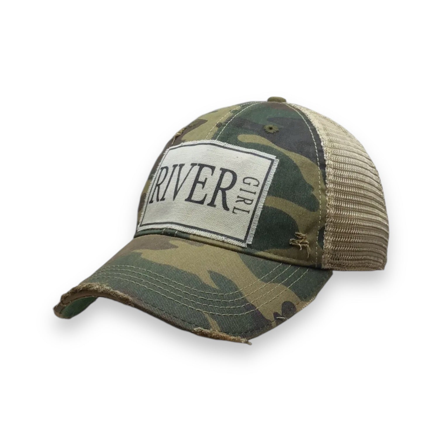 “River Girl” Distressed Trucker Cap - Wander Together Outfitters