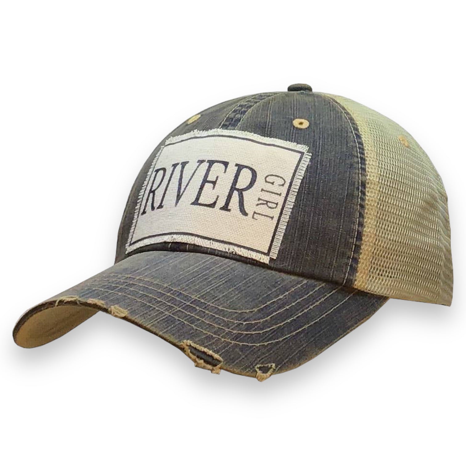 “River Girl” Distressed Trucker Cap - Wander Together Outfitters