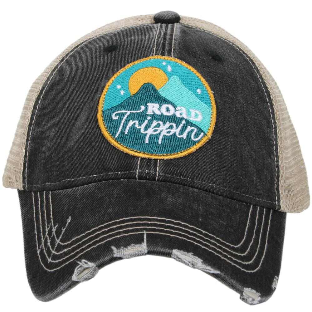 "Road Trippin" Distressed Unisex Cap (Black or Teal) - Wander Together Outfitters