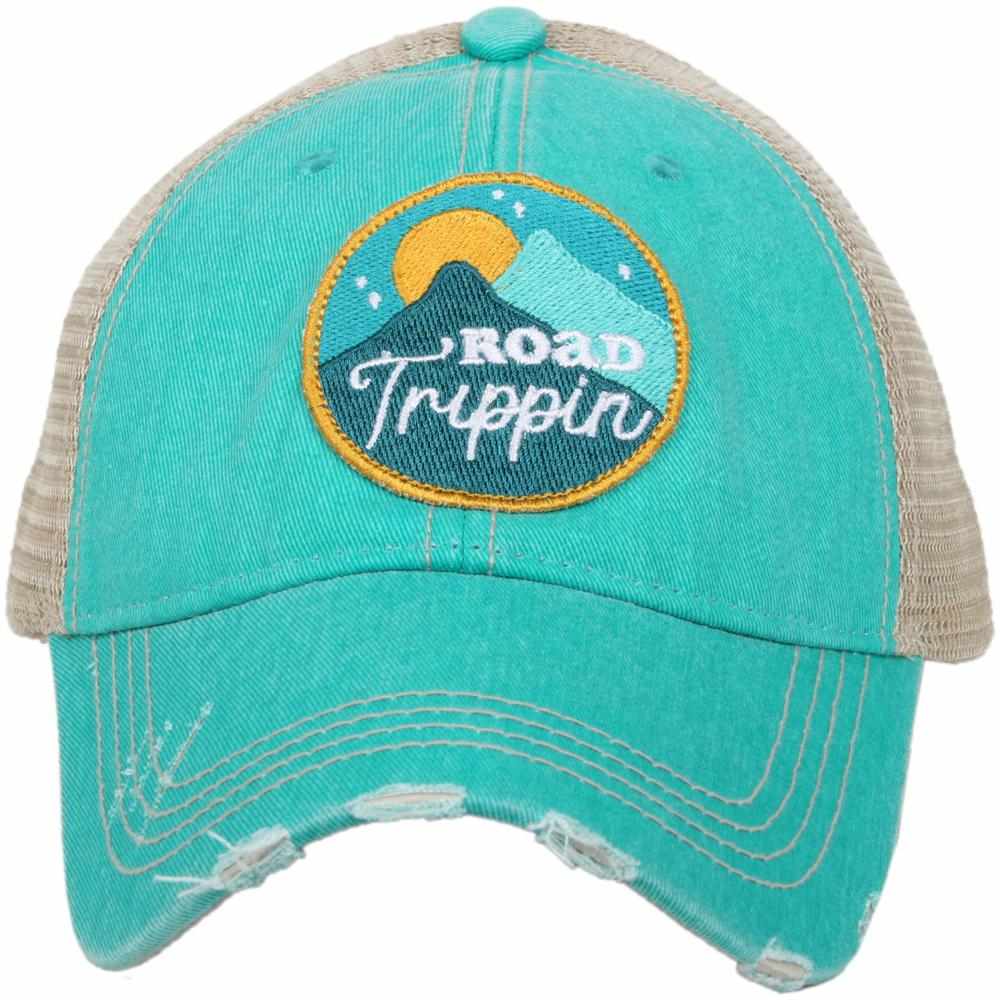 "Road Trippin" Distressed Unisex Cap (Black or Teal) - Wander Together Outfitters