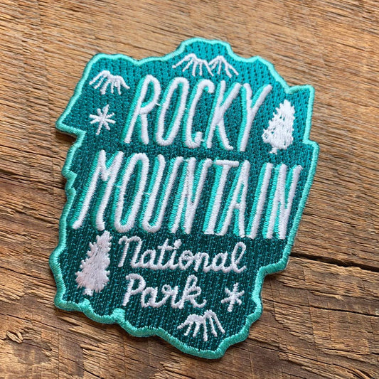 Rocky Mountain National Park Iron On Embroidered Patch (Dark Green) - Wander Together Outfitters
