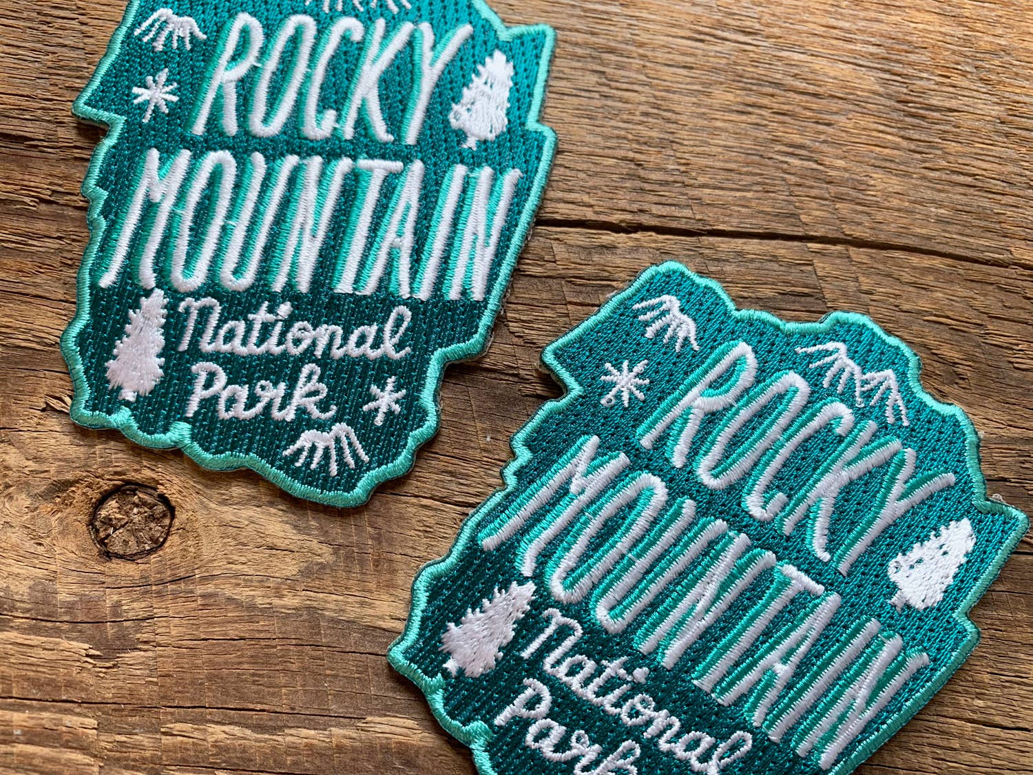 Rocky Mountain National Park Iron On Embroidered Patch (Dark Green) - Wander Together Outfitters