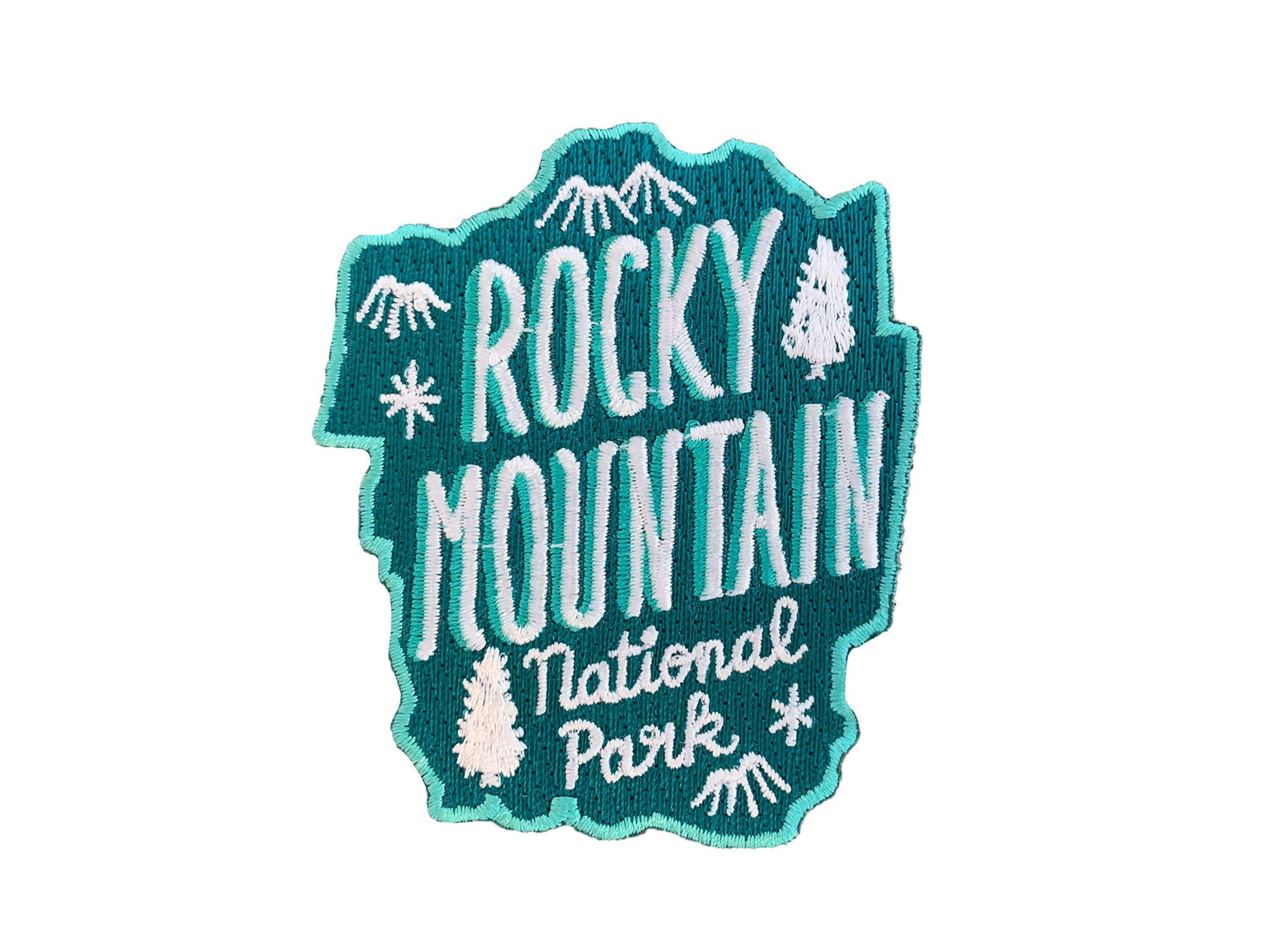 Rocky Mountain National Park Iron On Embroidered Patch (Dark Green) - Wander Together Outfitters