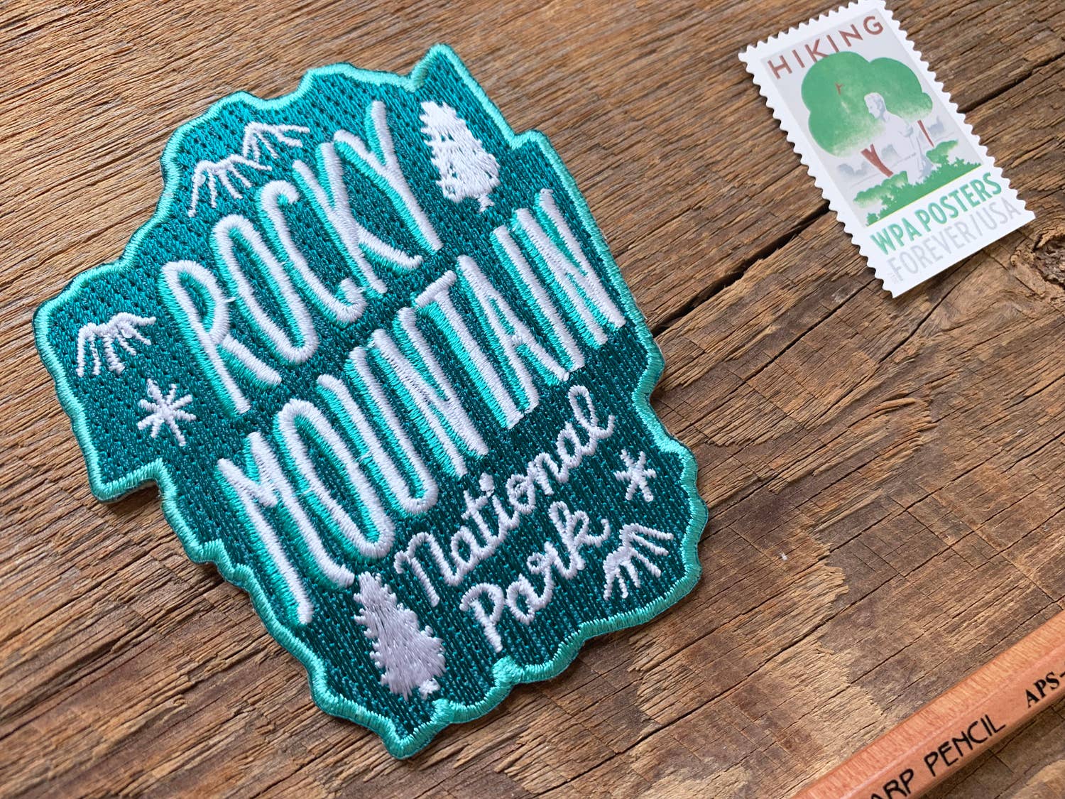 Rocky Mountain National Park Iron On Embroidered Patch (Dark Green) - Wander Together Outfitters