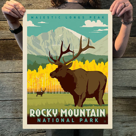 Rocky Mountain National Park: Longs Peak (63 National Parks) Art Print - Wander Together Outfitters