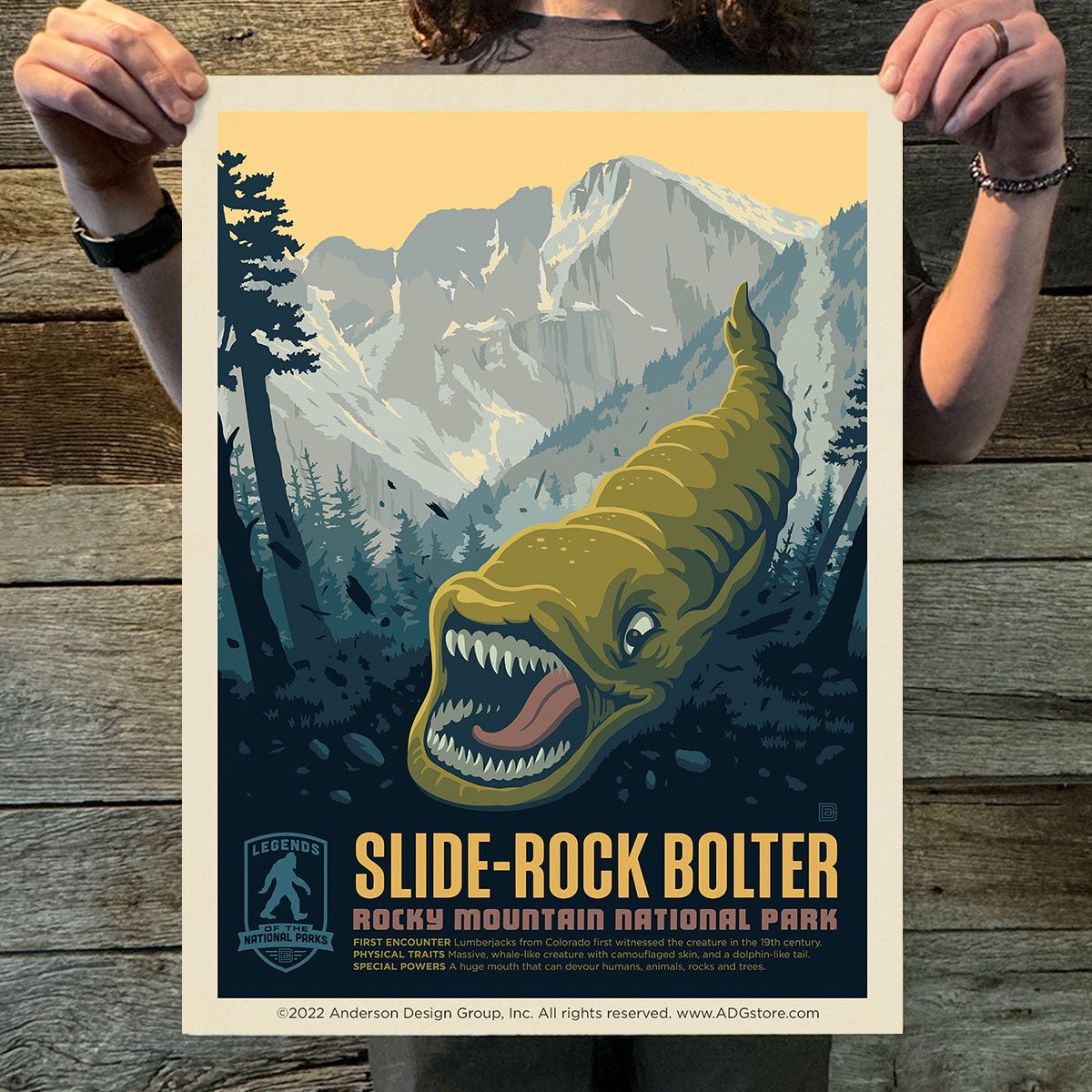 Rocky Mountain National Park: Slide - Rock Bolter (Legends & Monsters) Art Print - Wander Together Outfitters