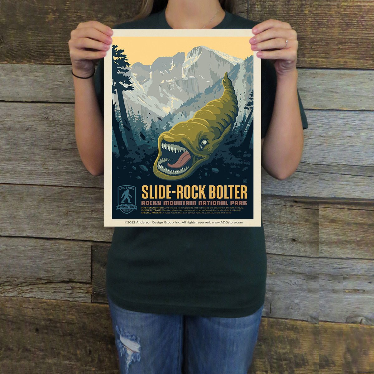 Rocky Mountain National Park: Slide - Rock Bolter (Legends & Monsters) Art Print - Wander Together Outfitters