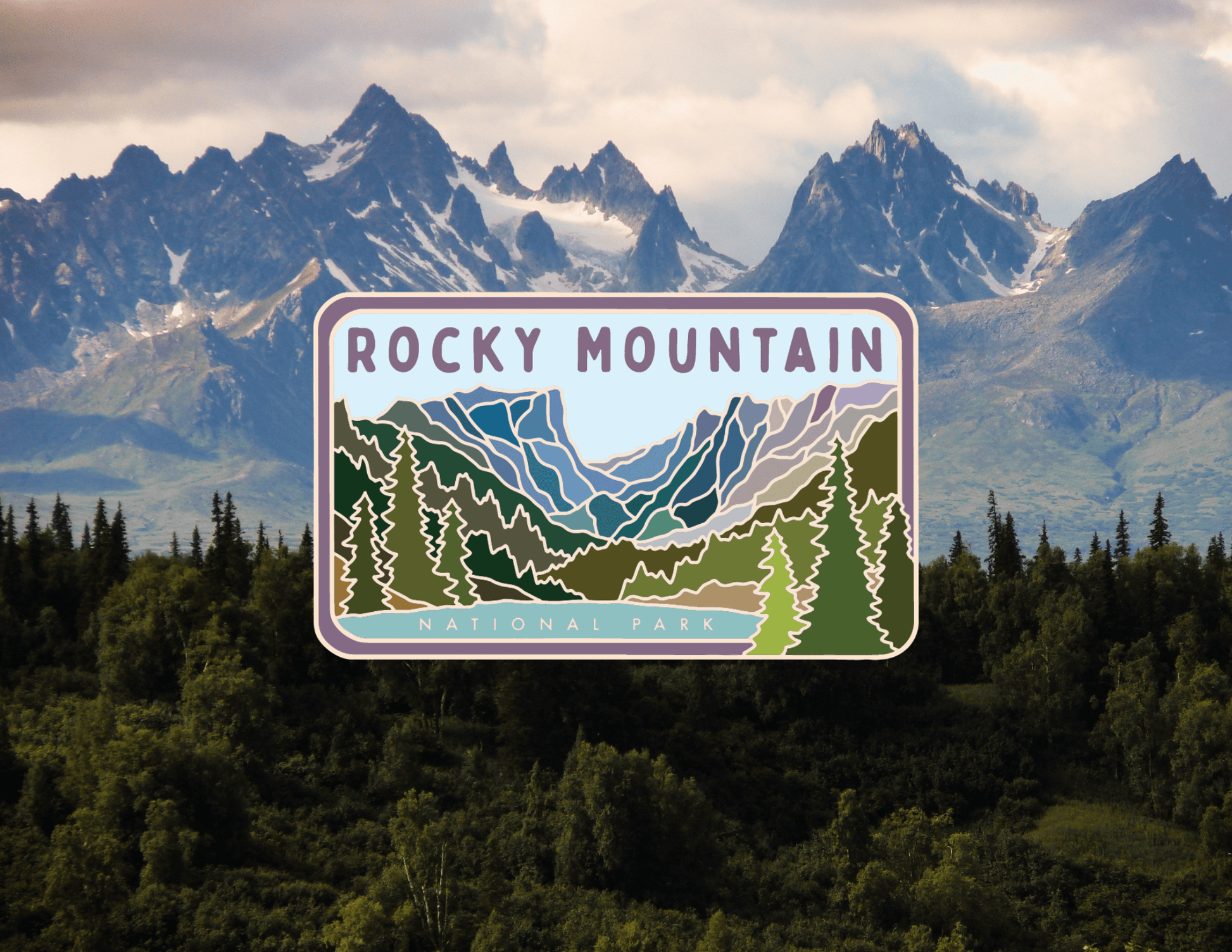 Rocky Mountain Stained Glass Vinyl Sticker, License Plate Series - Wander Together Outfitters