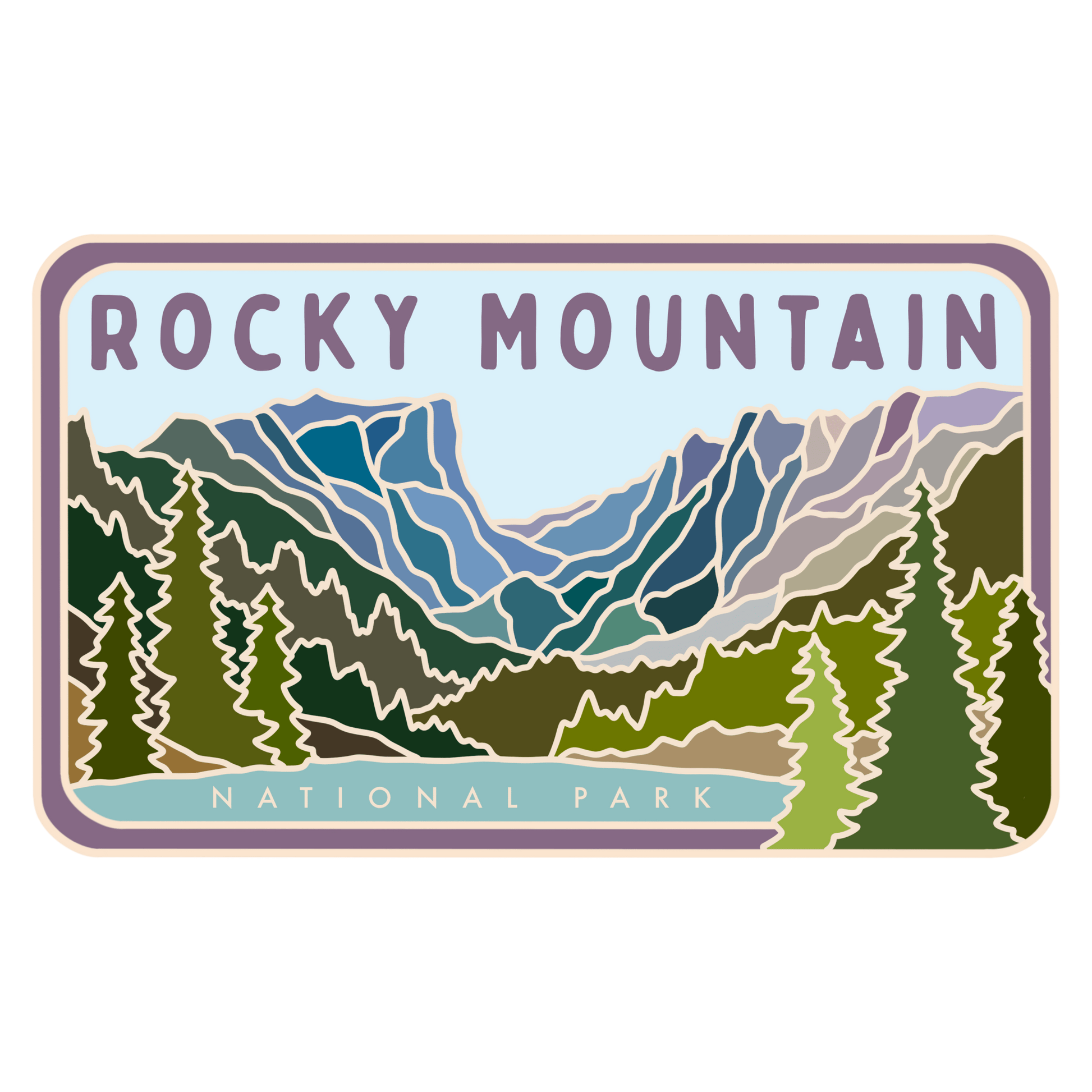Rocky Mountain Stained Glass Vinyl Sticker, License Plate Series - Wander Together Outfitters