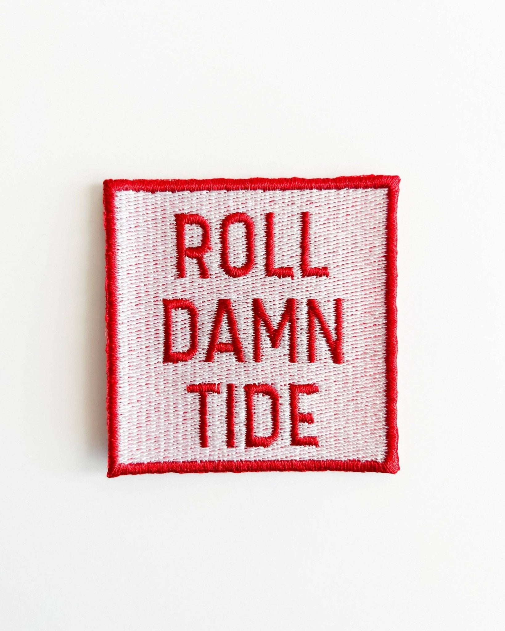 "Roll Damn Tide" Embroidered Iron On Patch - Alabama - Wander Together Outfitters