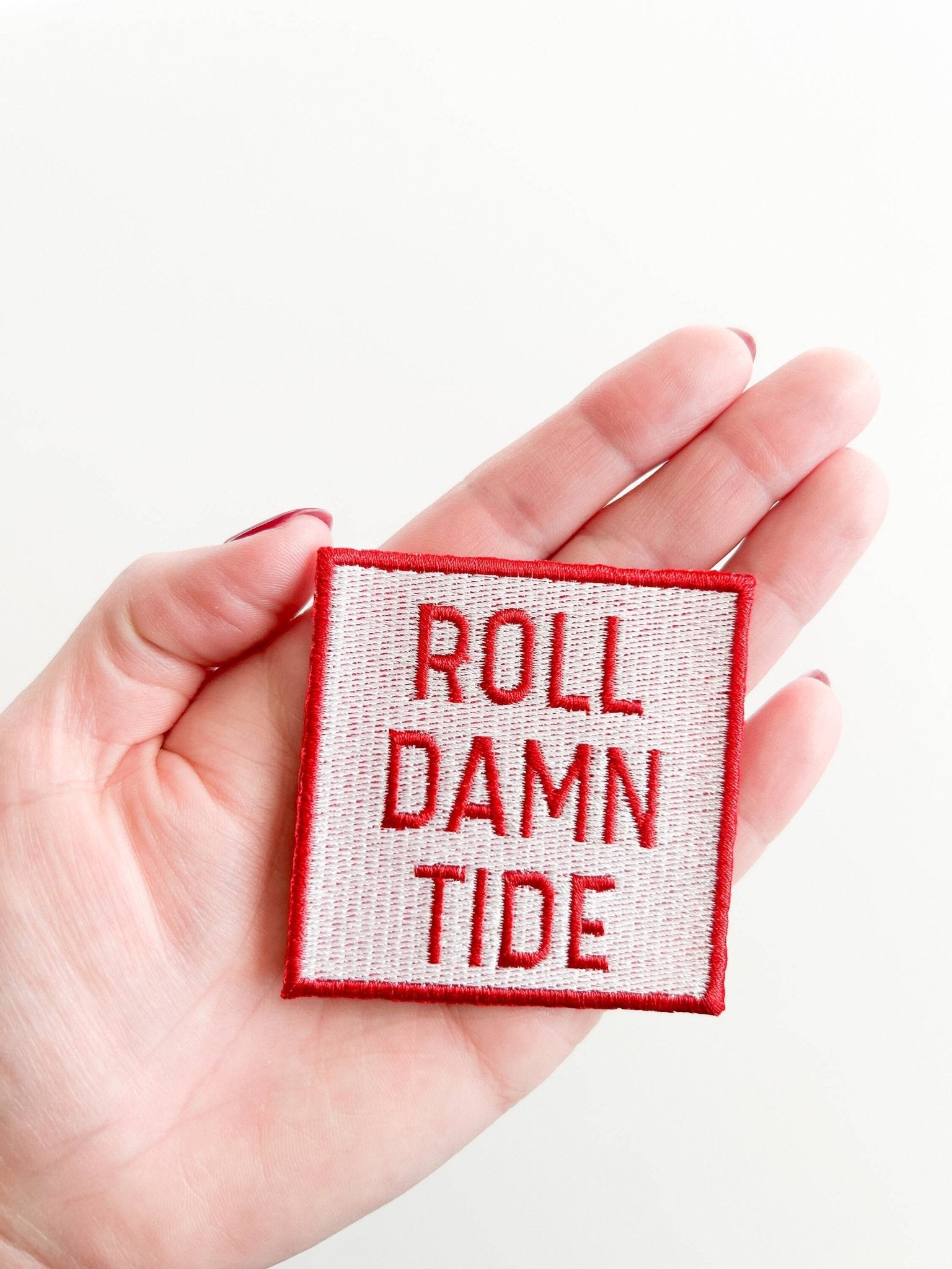 "Roll Damn Tide" Embroidered Iron On Patch - Alabama - Wander Together Outfitters