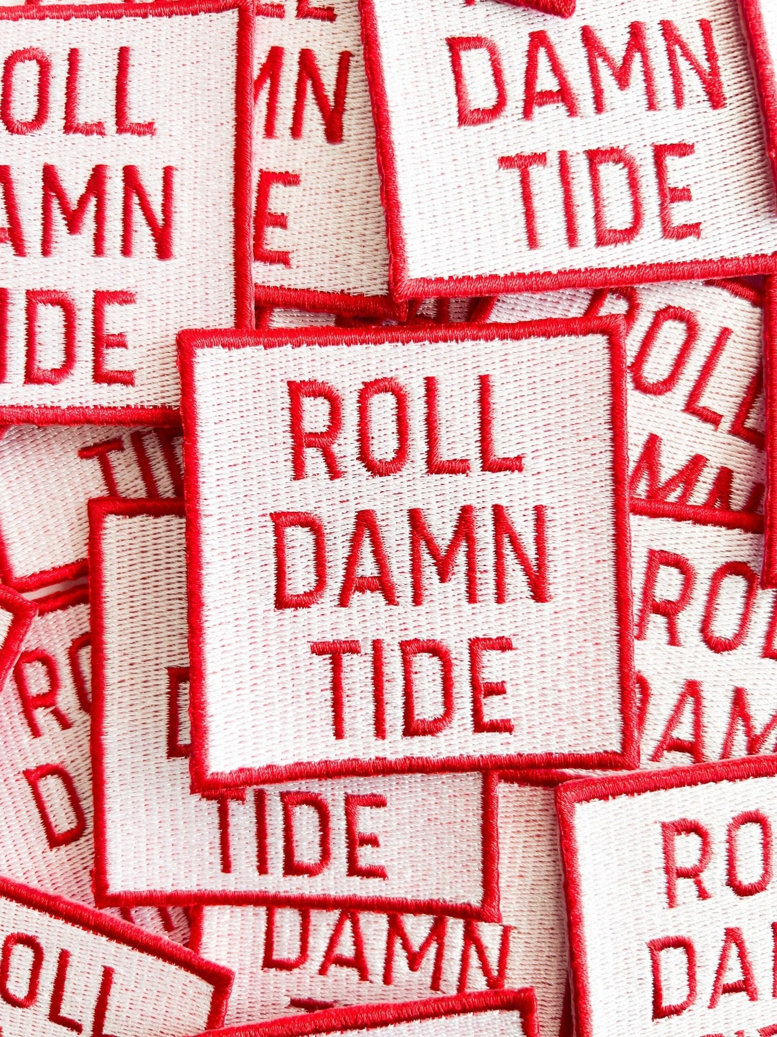 "Roll Damn Tide" Embroidered Iron On Patch - Alabama - Wander Together Outfitters