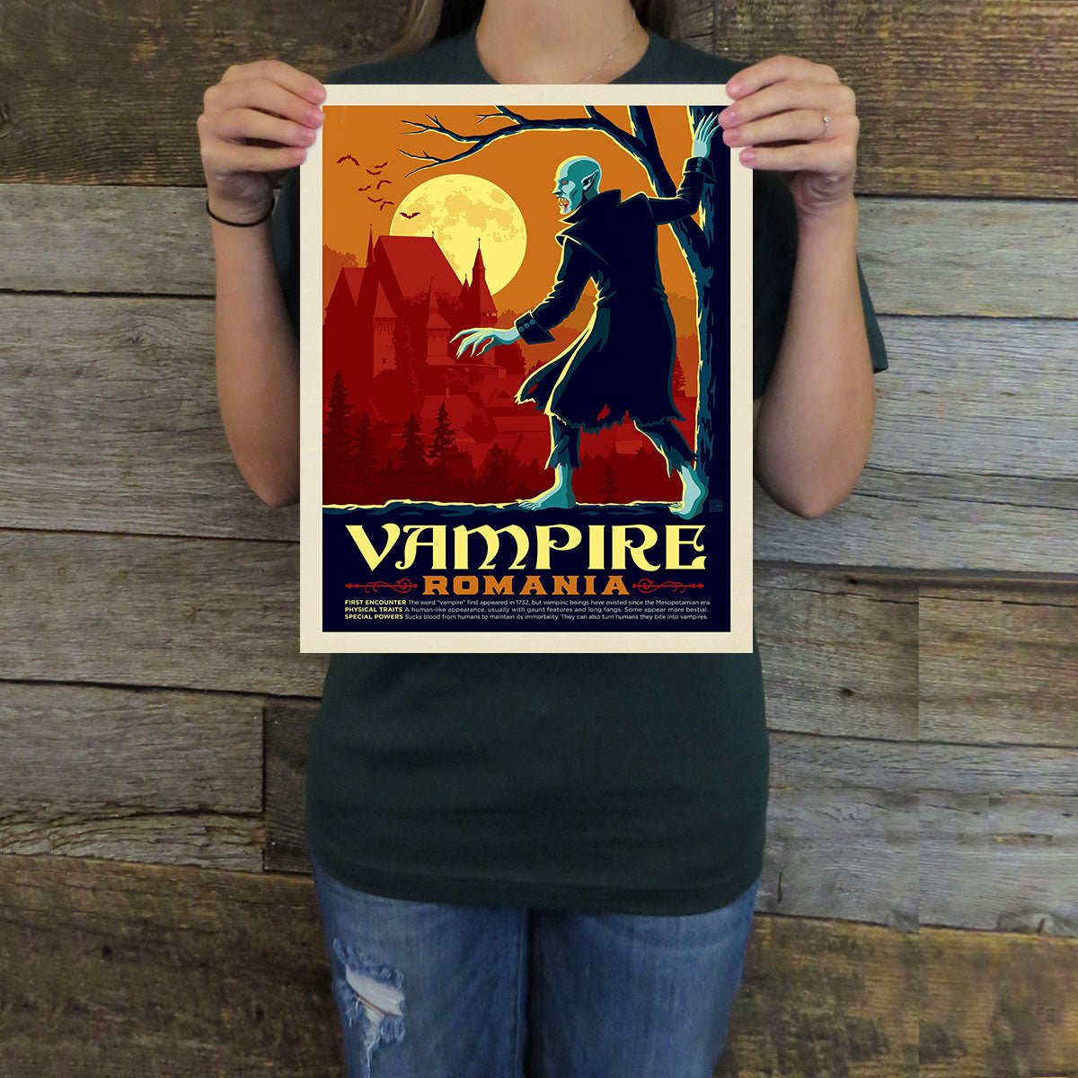 Romania: Vampire (Legends & Monsters) Art Print - Wander Together Outfitters
