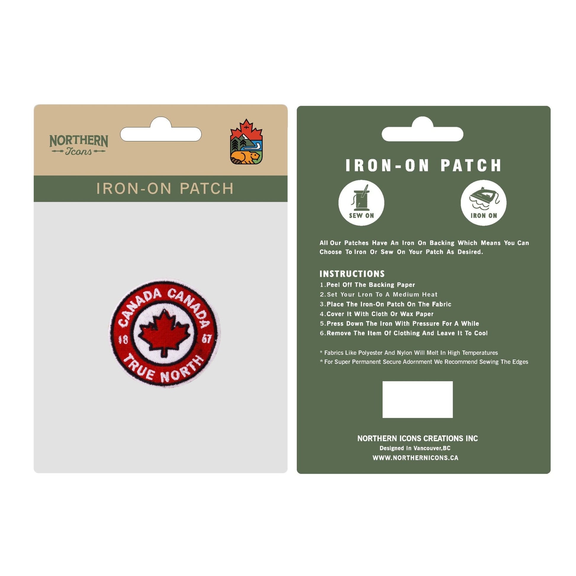 Round Canada Iron On Embroidered Patch - Wander Together Outfitters