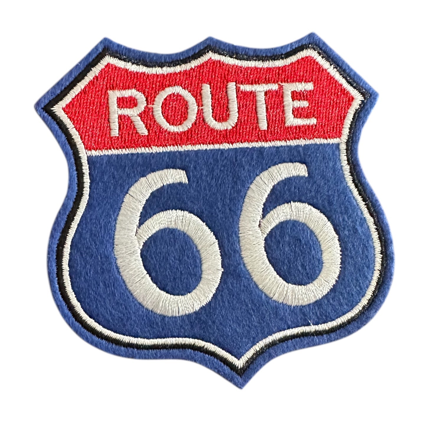 Route 66 Highway Sign Red, White & Blue Iron On Patch - Wander Together Outfitters