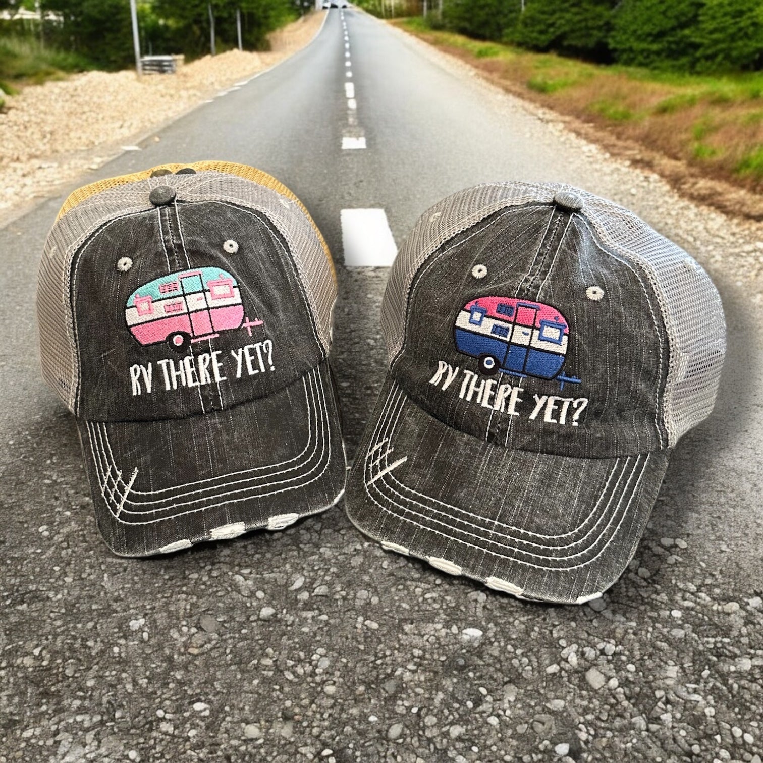 “RV There Yet?” Unisex Distressed Cap (SALE) - Wander Together Outfitters