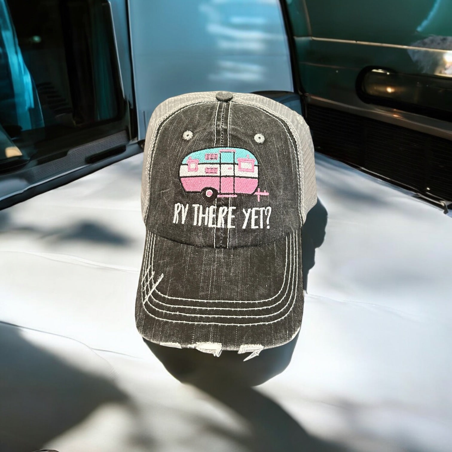 “RV There Yet?” Unisex Distressed Cap (SALE) - Wander Together Outfitters