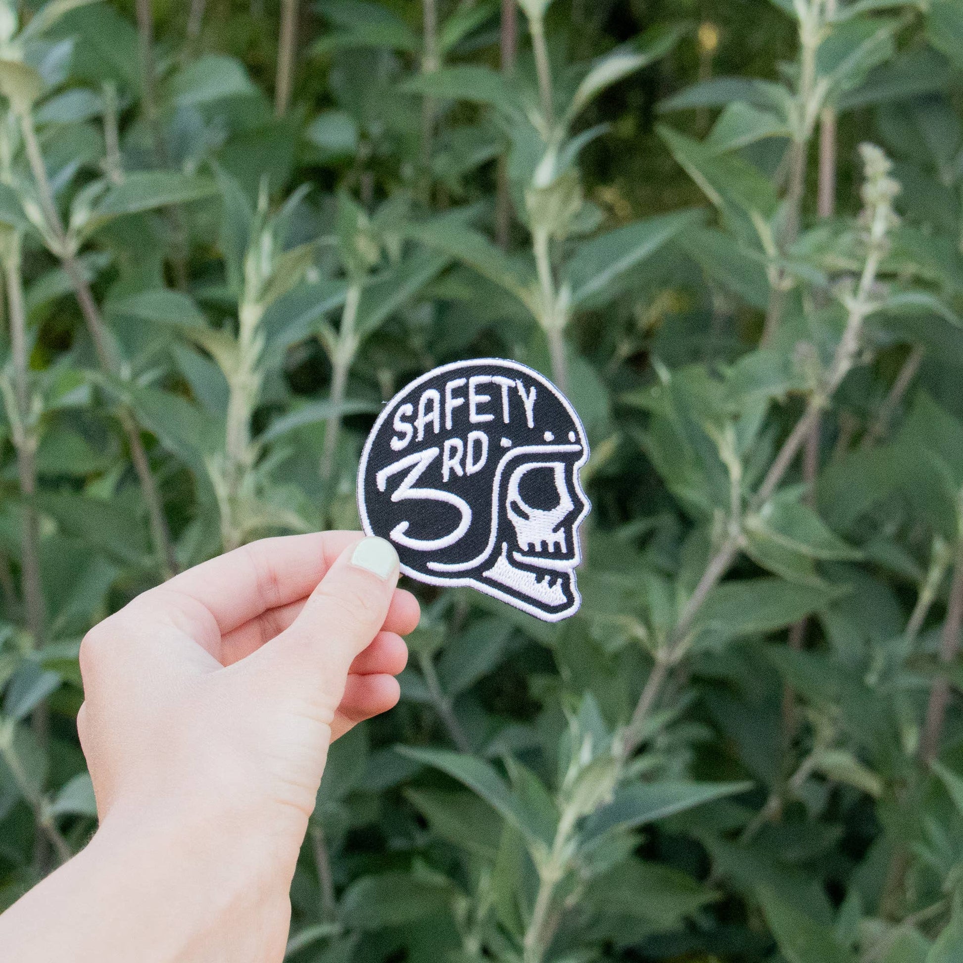 “Safety 3rd” Rider Iron On Biker Embroidered Patch - Wander Together Outfitters