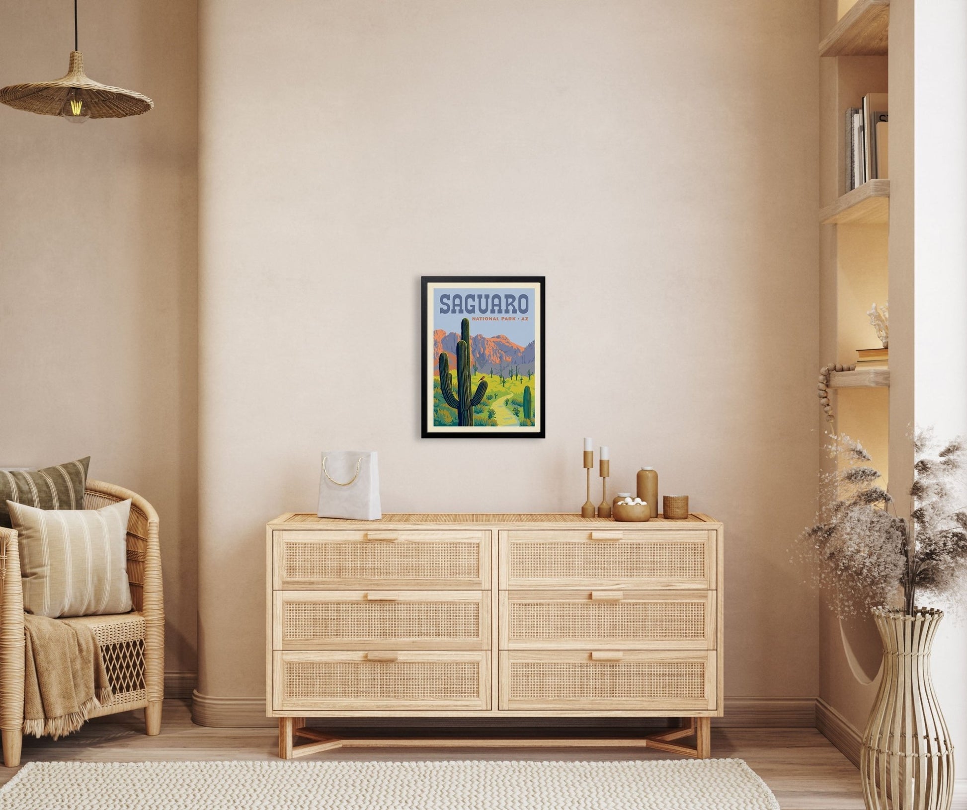 Saguaro National Park: Cactus Wren (63 National Parks) Art Print - Wander Together Outfitters