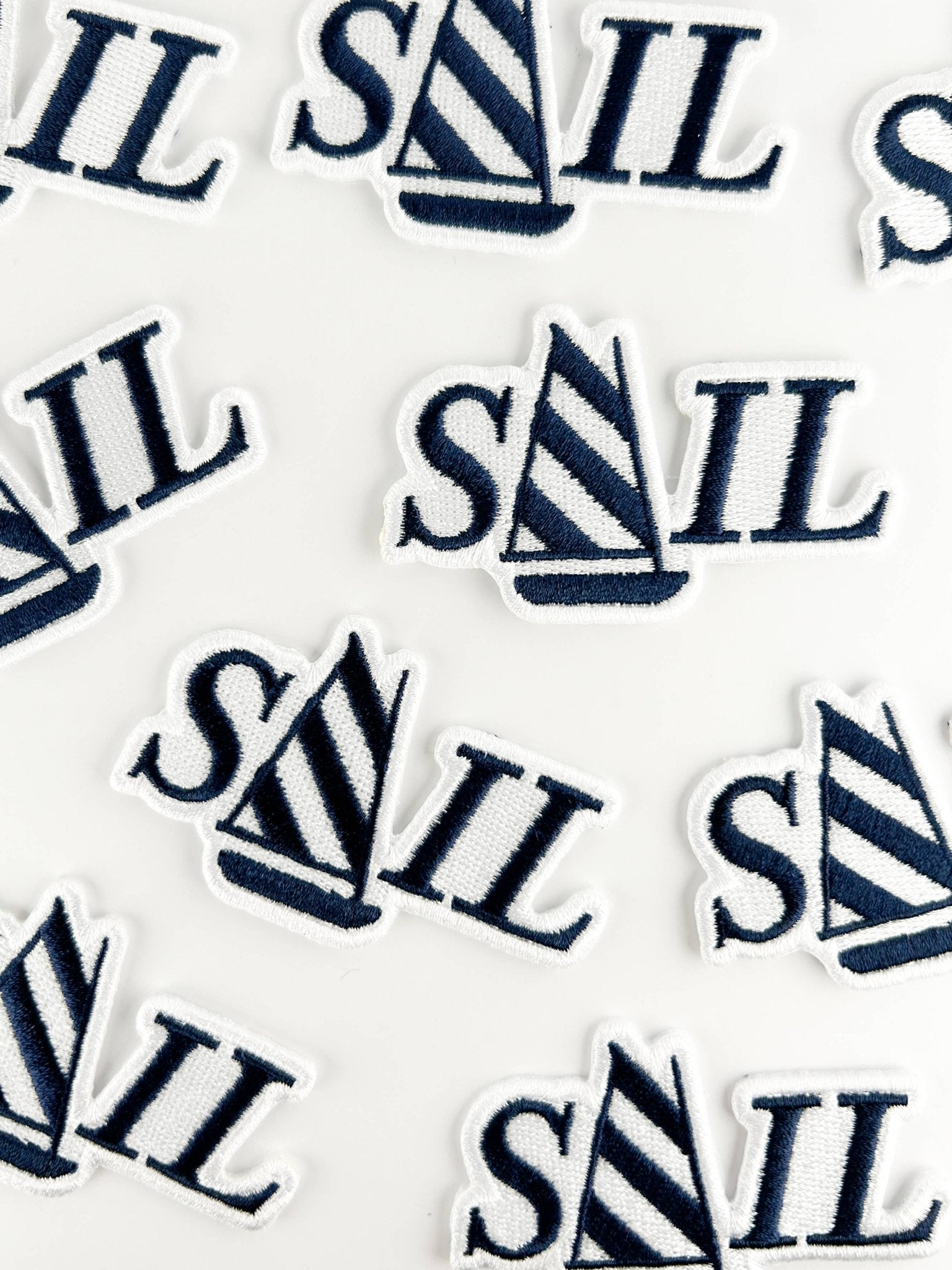 “SAIL” Embroidered Nautical Iron On Patch for Jackets, Totes, Hats - Wander Together Outfitters
