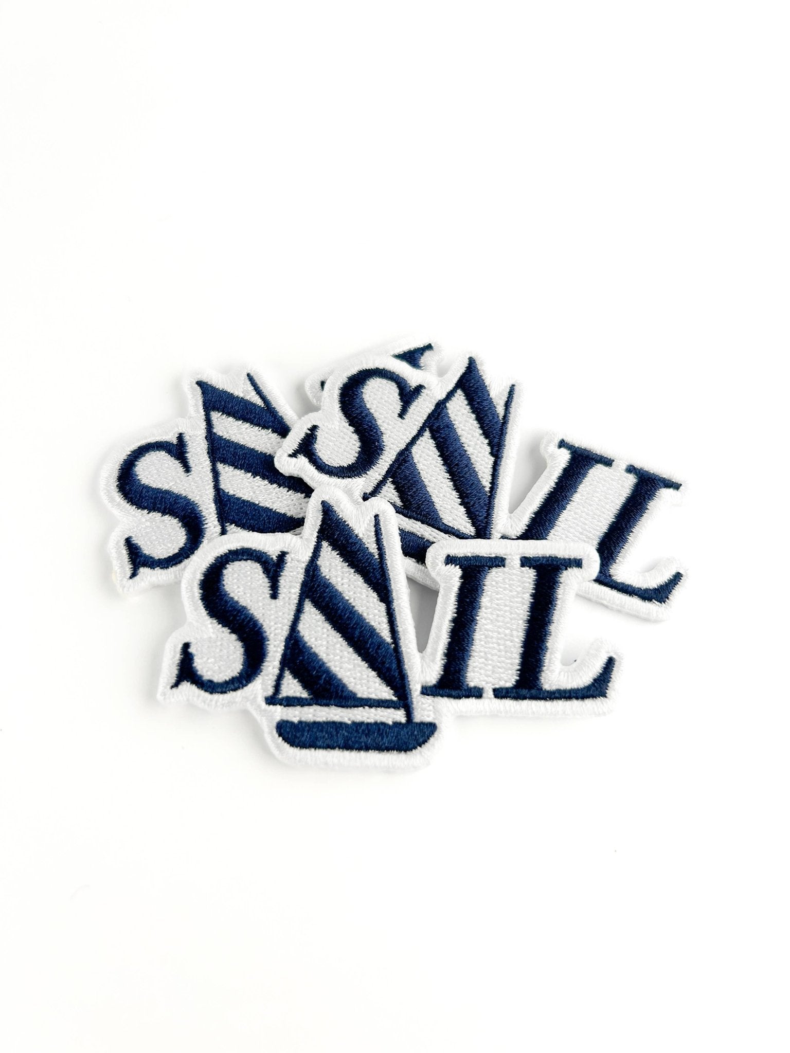 “SAIL” Embroidered Nautical Iron On Patch for Jackets, Totes, Hats - Wander Together Outfitters