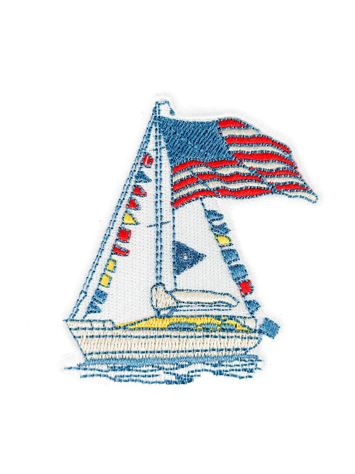 Sailboat American Flag Iron On Patch - Wander Together Outfitters