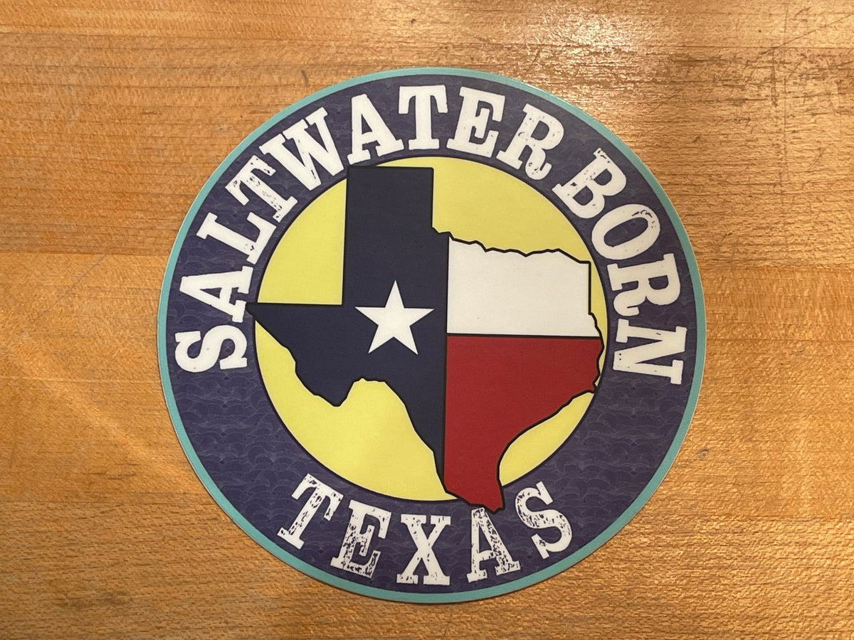Saltwater Born State of Texas Sticker - Wander Together Outfitters