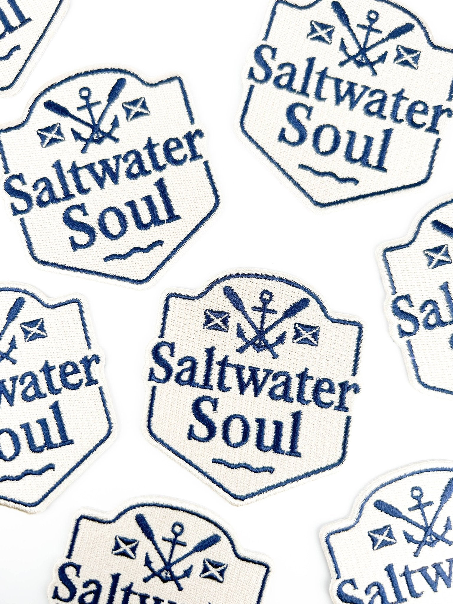 "Saltwater Soul" Nautical Embroidered Iron On Patch - Wander Together Outfitters