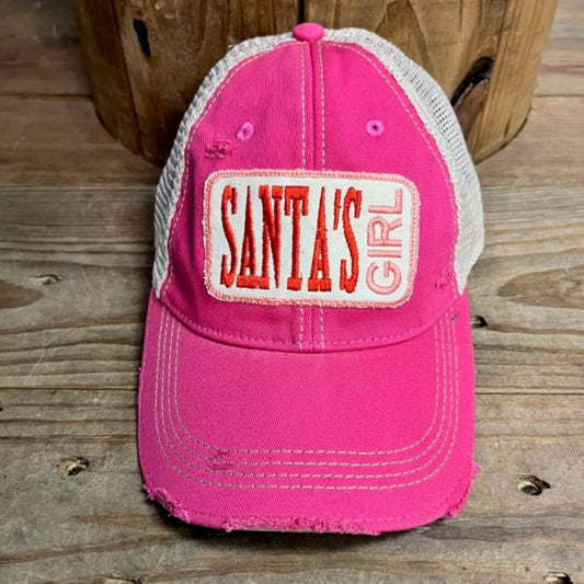 "Santa's Girl" Distressed Hat - Wander Together Outfitters