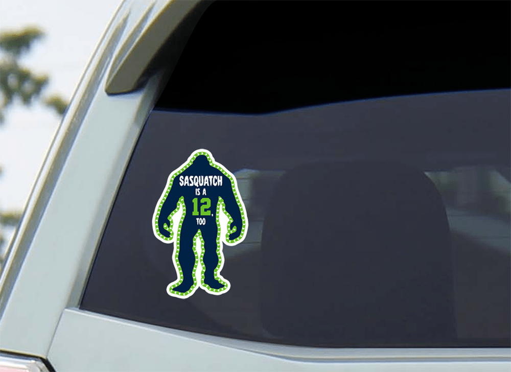 “Sasquatch is a 12 Too” Extra Large Vinyl Sticker - Wander Together Outfitters