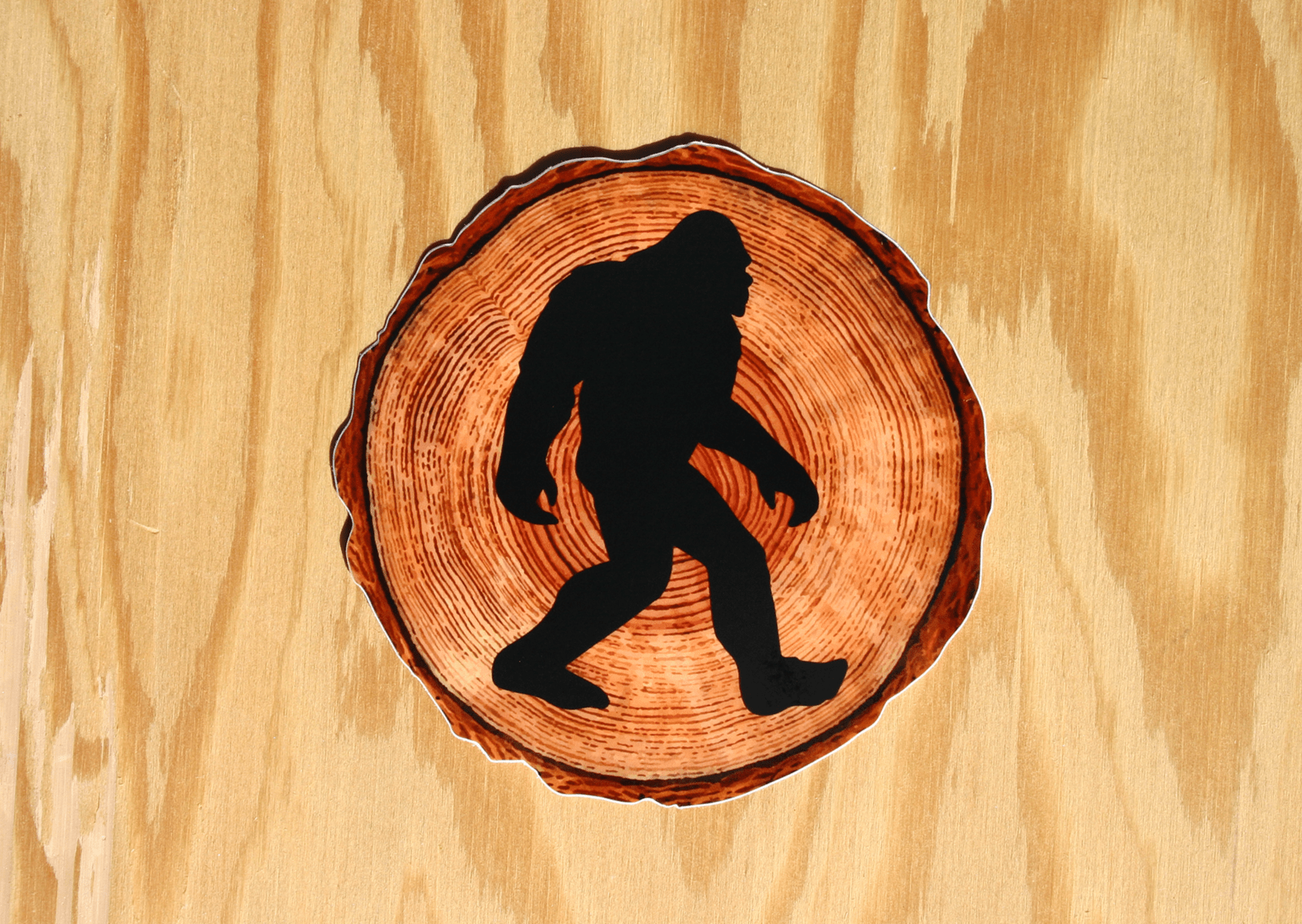 Sasquatch, Wood Pattern Vinyl Sticker - Wander Together Outfitters
