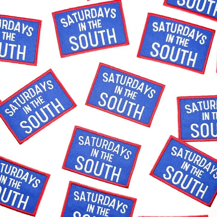 “Saturdays in the South” Embroidered Iron On Patch (Various Colors) - Wander Together Outfitters