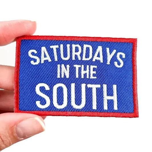 “Saturdays in the South” Embroidered Iron On Patch (Various Colors) - Wander Together Outfitters