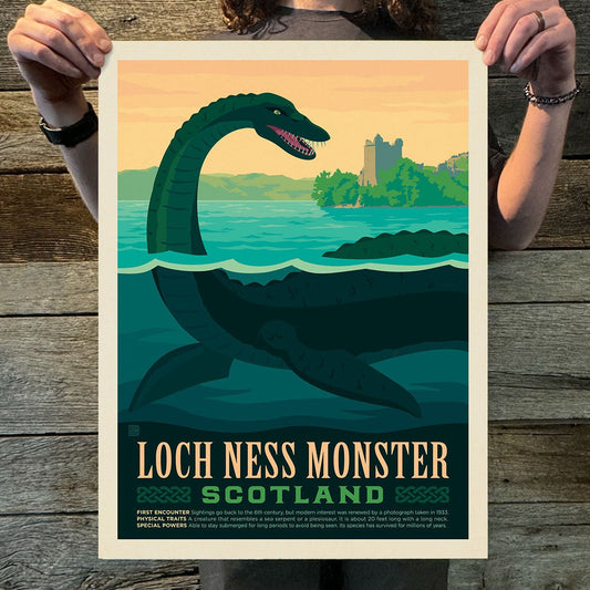 Scotland: Loch Ness Monster (Legends & Monsters) Art Print - Wander Together Outfitters