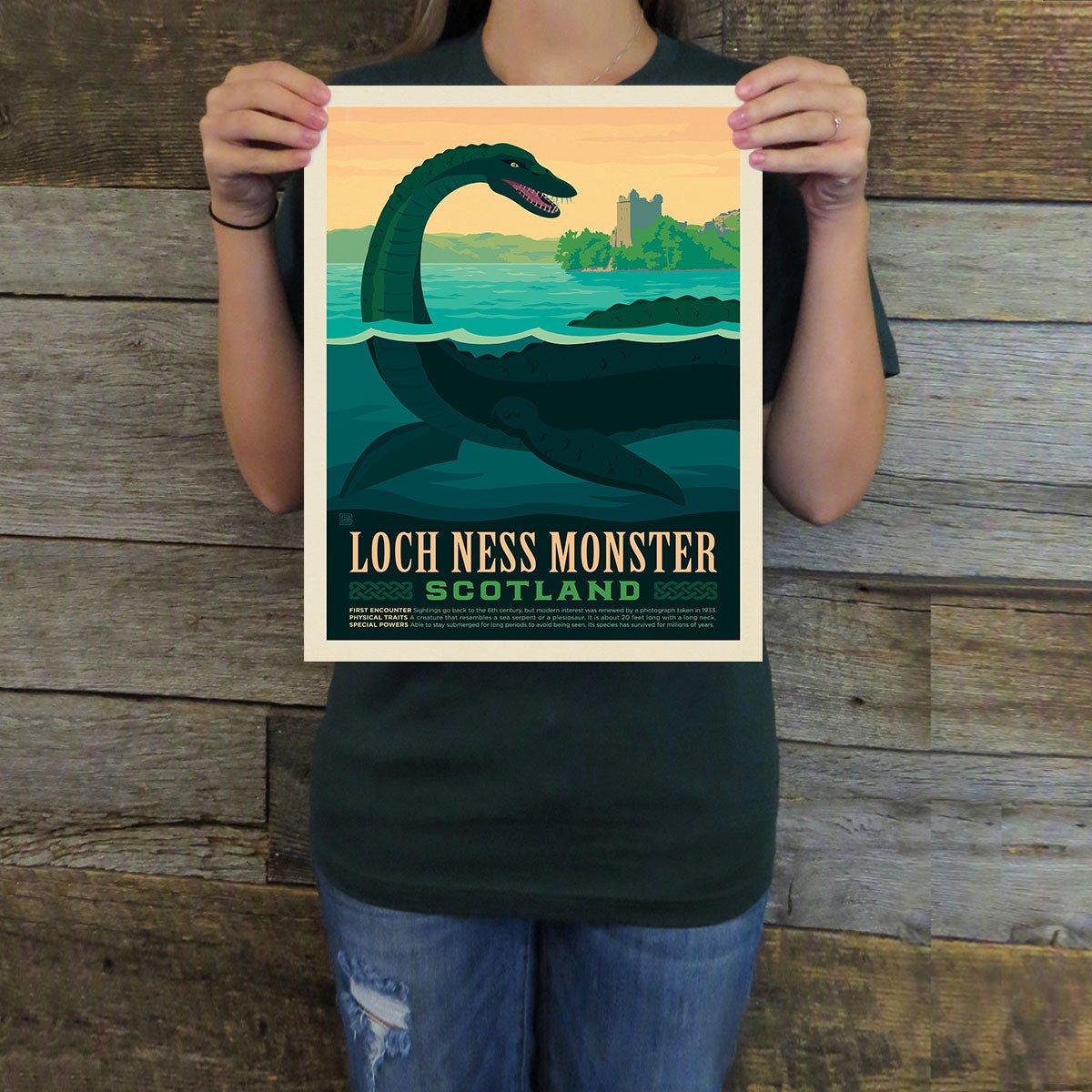 Scotland: Loch Ness Monster (Legends & Monsters) Art Print - Wander Together Outfitters