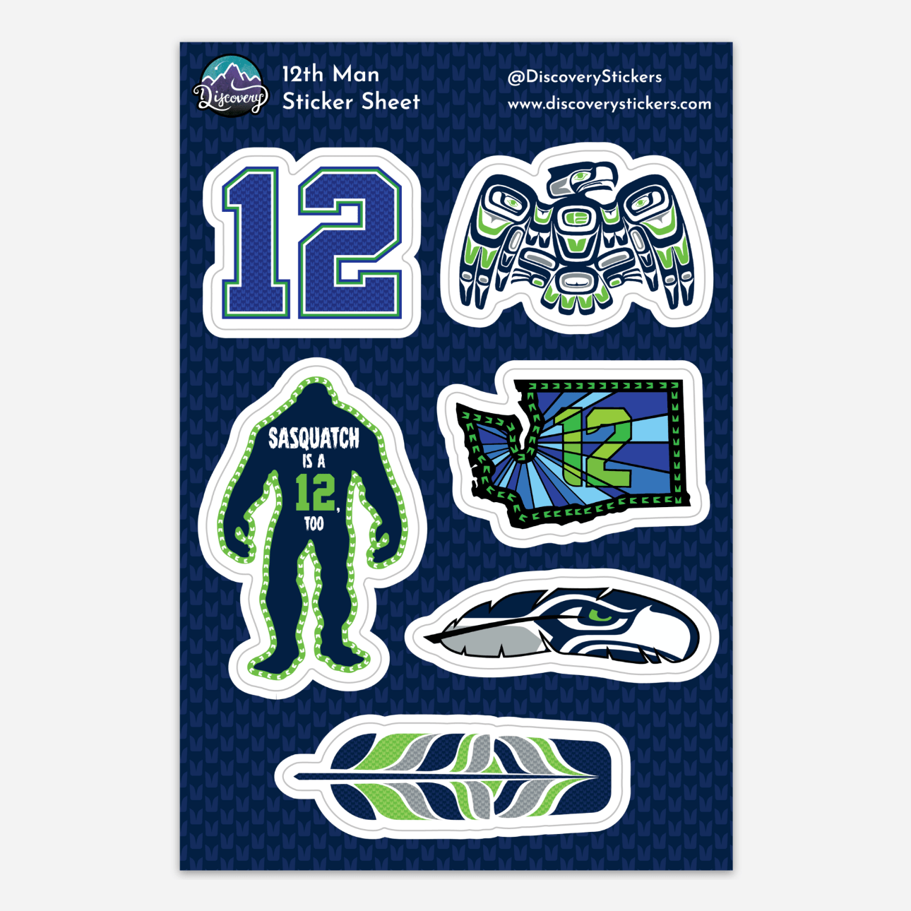 “Seahawks 12th Man” Sticker Sheet - Wander Together Outfitters